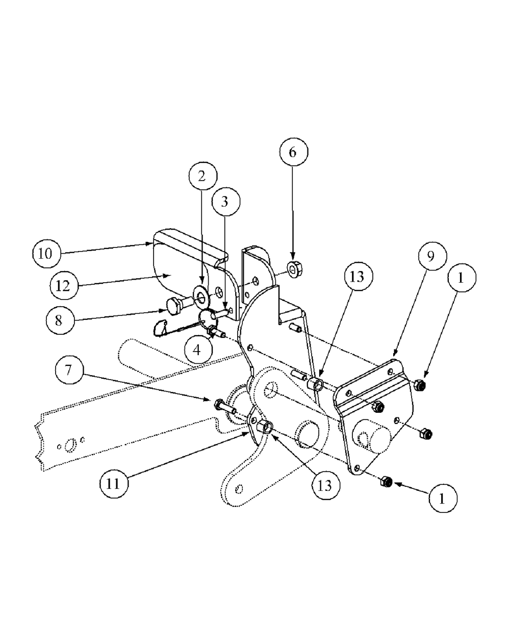 Foot Pedal Deck Lift Assembly Diagram and Parts List for M54-KW 53BB5DBW750-23-HP Cub Cadet Lawn Tractor
